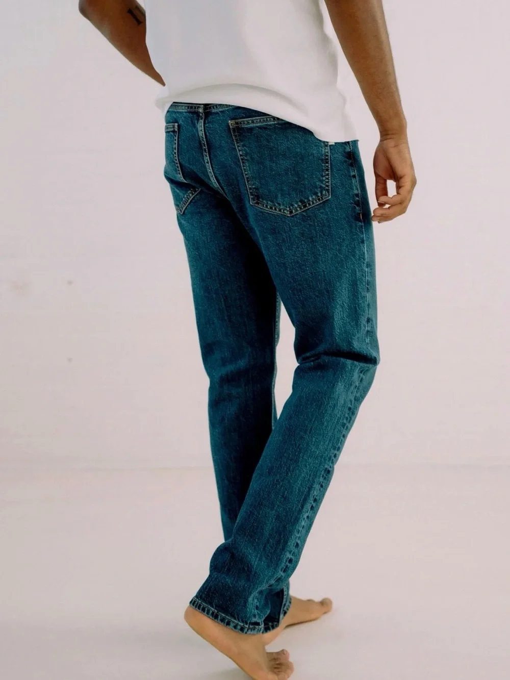 Straight-Leg Men's Jeans in Dark Blue